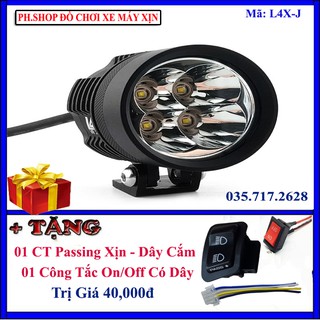 Đèn trợ sáng L4X siêu sáng tặng công tắc passing SH xịn kèm jack