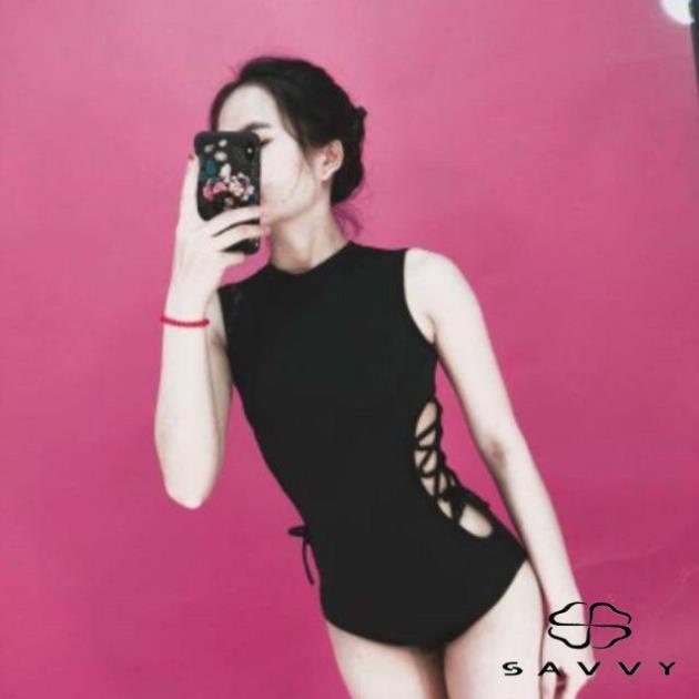 Áo Bơi 1 Mảnh Đi Biển, Đồ Tắm Đan Chéo Dây Cổ Trụ Savvy shop Đẹp