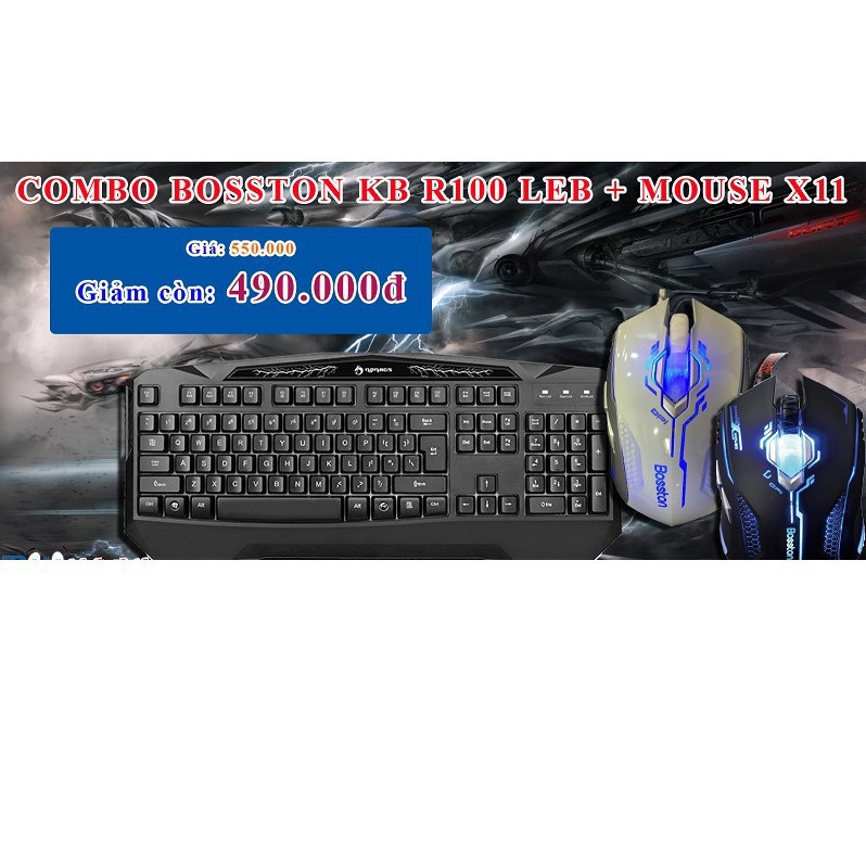 Combo bàn phím bosston KB R100 + Mouse X11 giá rẻ *Loại Tốt*