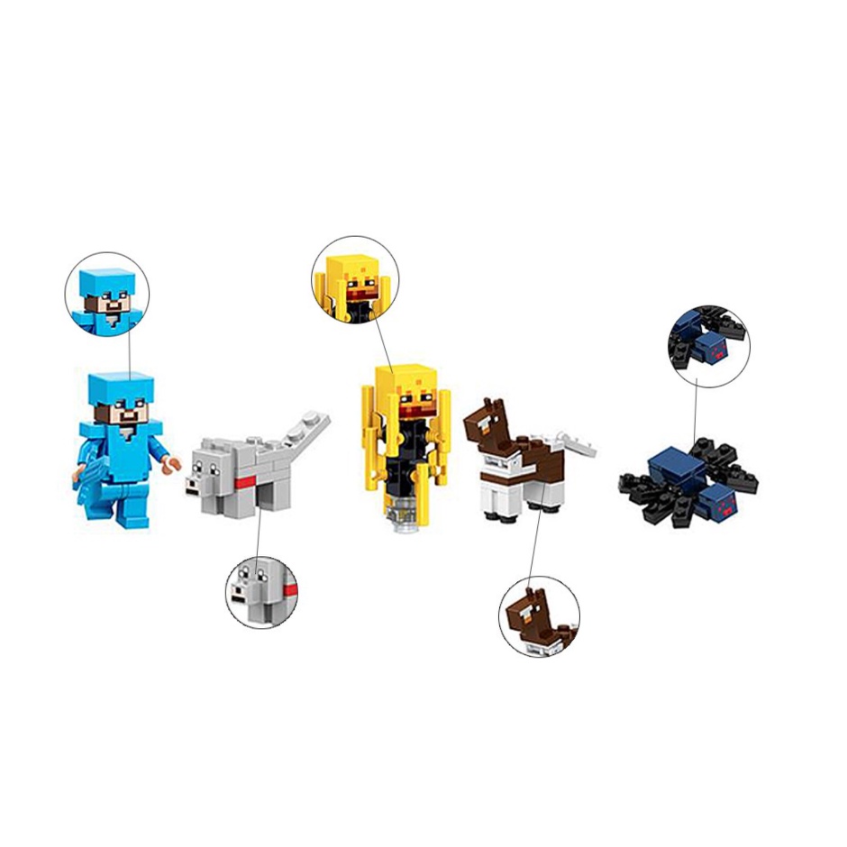 💥FOLLOW TẶNG 3K💥HÀNG CÓ SẴN💥 Set 16 Mô Hình Lego Lắp Ráp Các Nhân Vật Trong Game Minecraft Cute 💥CHỌN MẪU💥VOUCHER 100K💥