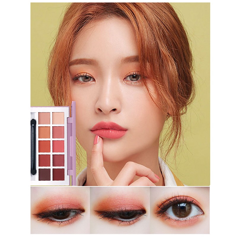 Bảng phấn mắt LAMEILA 10 màu lì lấp lánh chống thấm trang điểm đa năn