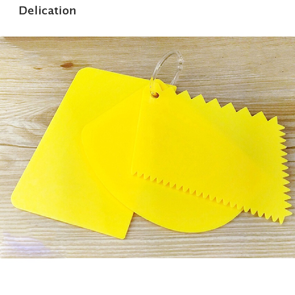 Set 3 dụng cụ chà láng bánh kem trang trí bằng nhựa tiện lợi