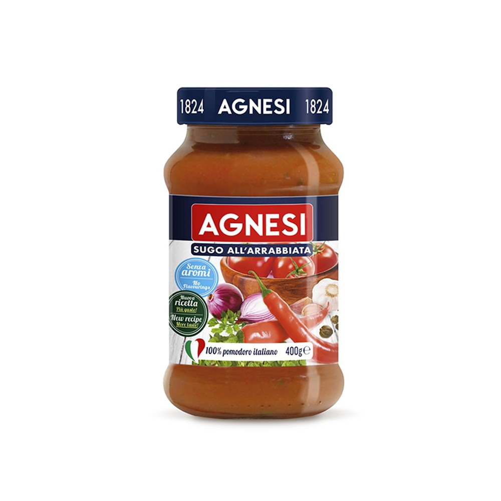 Sốt cà chua ớt Arrabbiata Agnesi 400g, 100% cà chua Ý