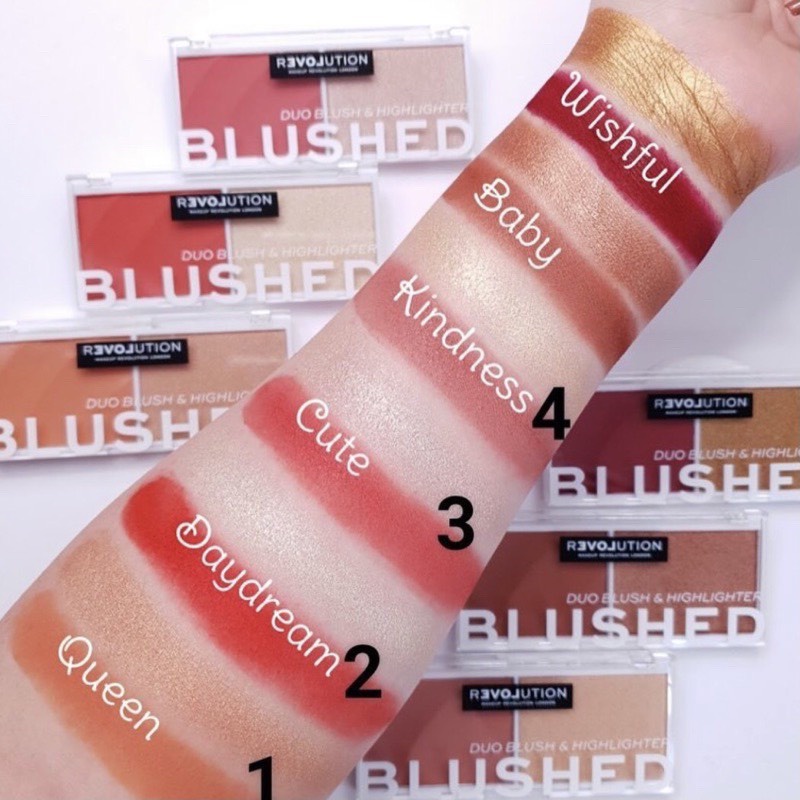 Bảng Phấn Má &amp; Bắt Sáng 2 Ô Makeup Revolution Duo Blush &amp; Highlighter