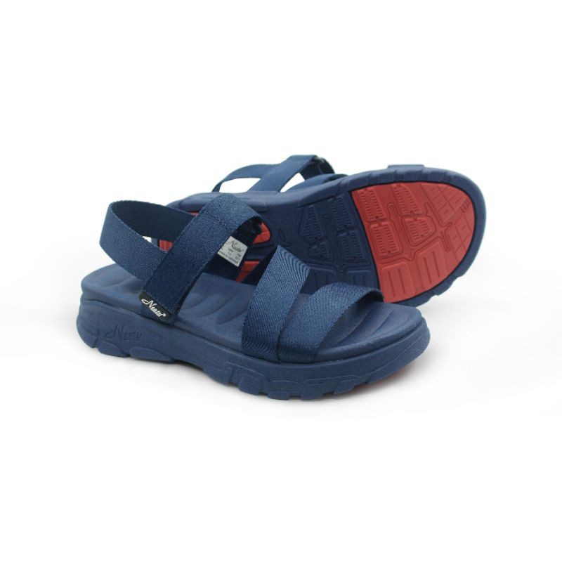 Giày sandals nam nữ xanh đen Shondo nesty