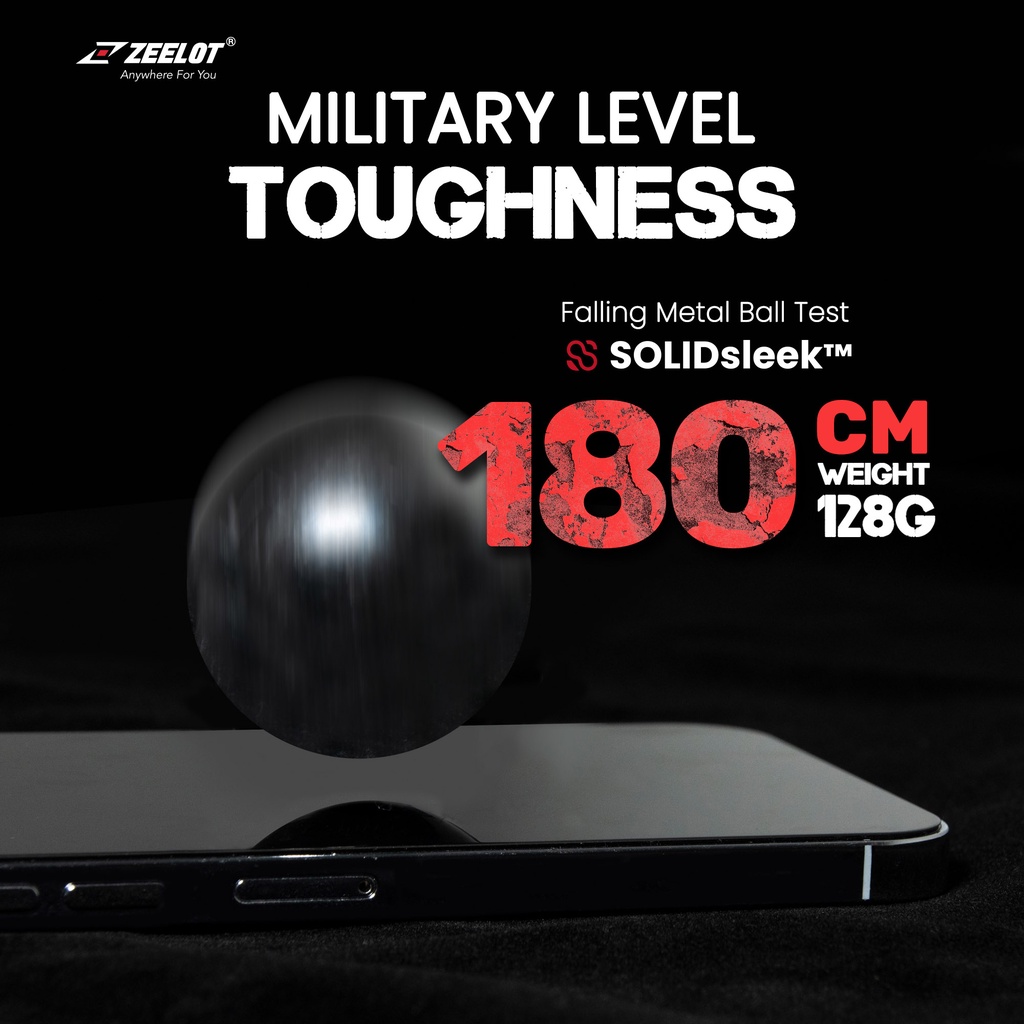 Kính Cường Lực ZEELOT SOLIDSLEEK iPhone 13 Promax/13 Pro/13 Mini/13 -Hàng Chính Hãng