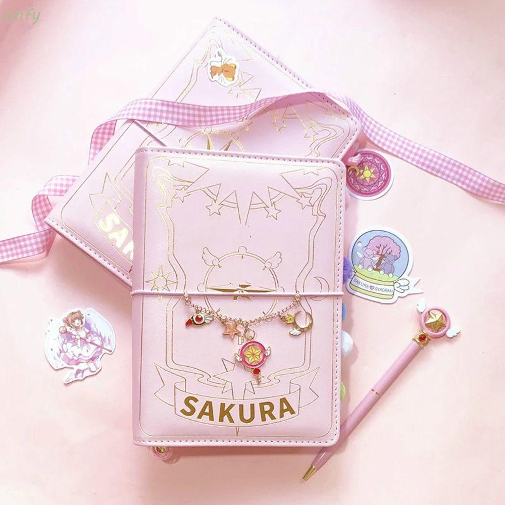 Sổ tay nhật ký 6 lỗ màu hồng Sakura dễ thương