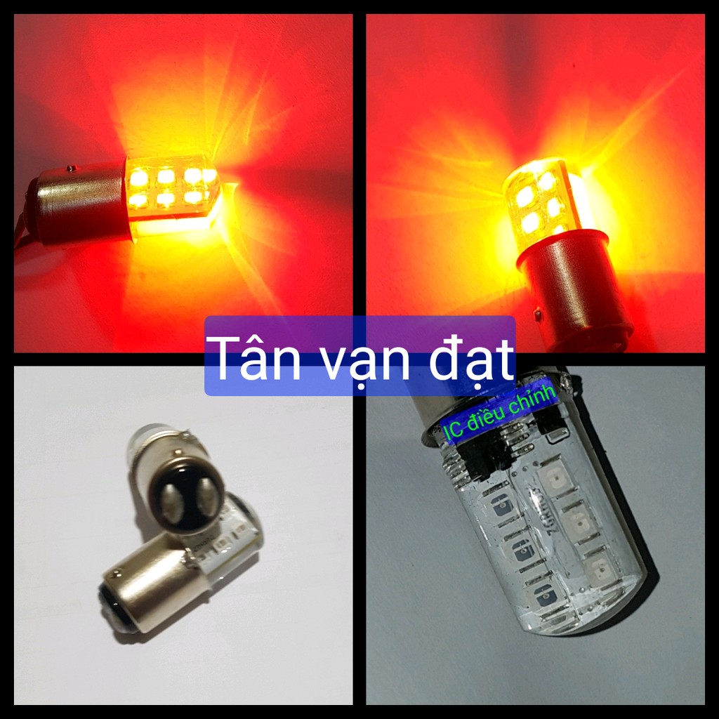 Bóng đèn led đèn lùi, đèn Chớp khi phanh 12 led có IC Đèn Lùi xe Ôtô xe máy sáng không chớp Giá 1 bóng
