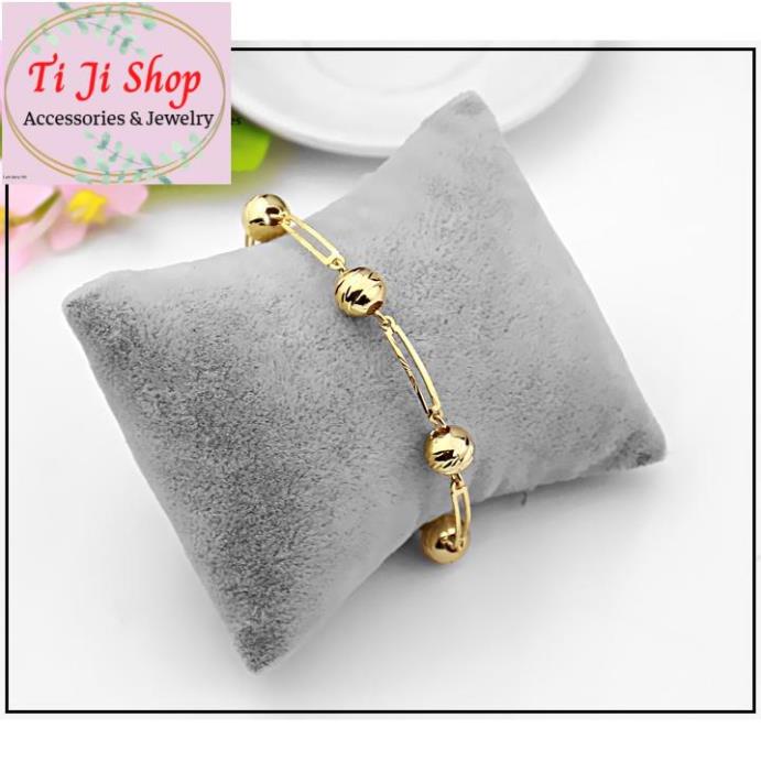 LẮC TAY NỮ BI INOX MẠ VÀNG CHẠM MÁY CÁCH ĐIỆU - siêu đẹp,