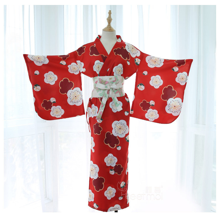 Áo Choàng Tắm Kimono Cách Tân Dáng Dài Họa Tiết Hoa Anh Đào Quyến Rũ