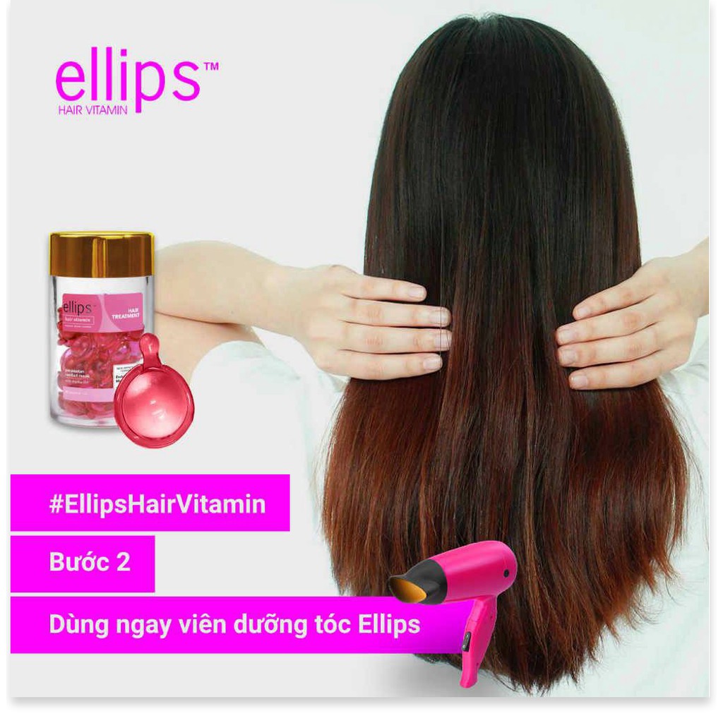 (chính hãng- cam kết hiệu quả) Serum dầu cá Ellips viên dưỡng tóc Ellips Hairs Vitamin vỉ 6 viên phục hồi tóc giữ màu tó