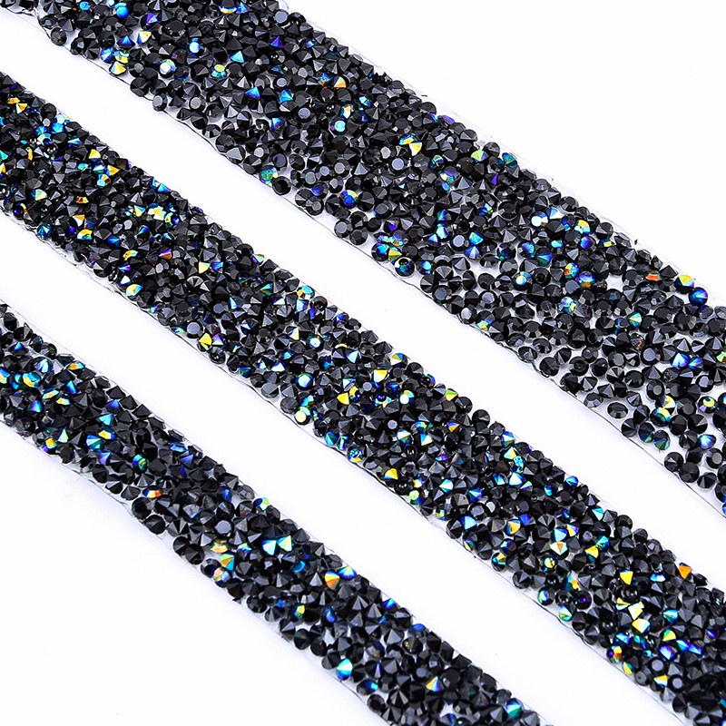 Dây Xích AB 15-30mm Màu Đen Đính Đá Trang Trí Giày Dép