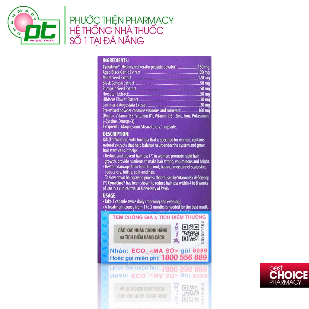 Viên Uống Giảm Rụng Tóc Qik Hair For Women Lọ 30 viên | BigBuy360 - bigbuy360.vn