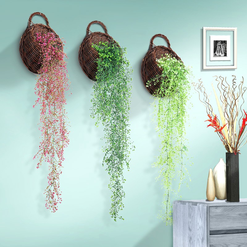 Giỏ dây leo giả treo tường trang trí tiệc cưới 4 màu lựa chọn 65 cm DIY