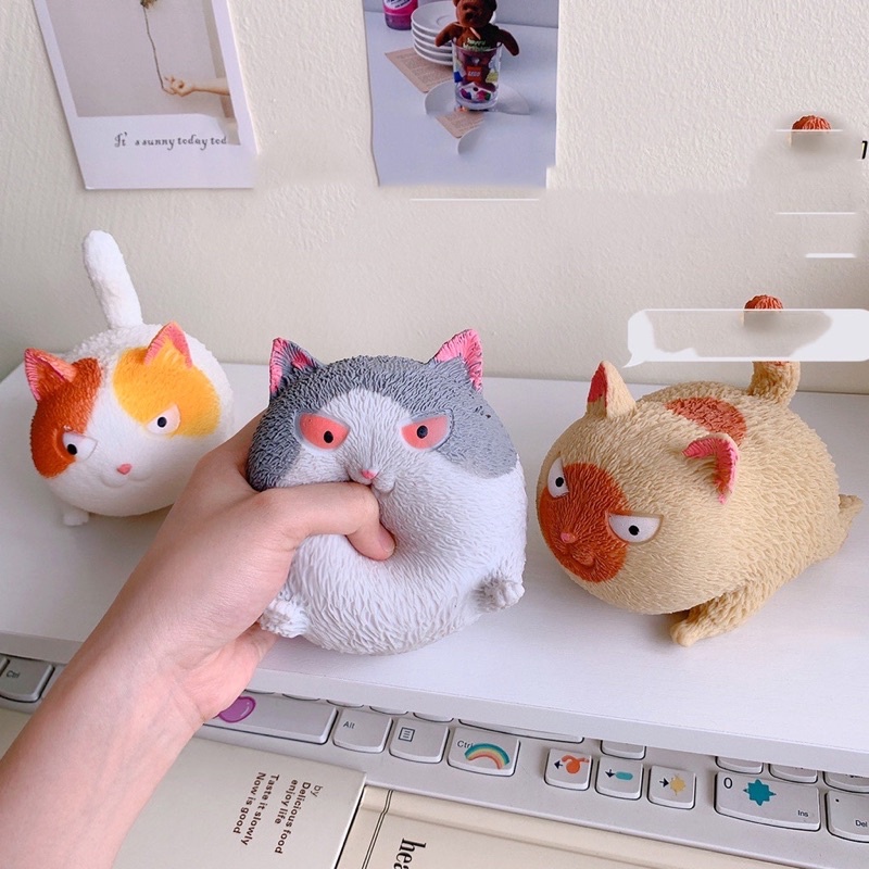 Đồ Chơi Giảm Stress Squishy Mochi Mô Hình Bóp Nén Mềm Dẻo Vận Động Giúp Giải Toả Căng Thẳng Mèo Mập Bánh Bao Heo Hồng