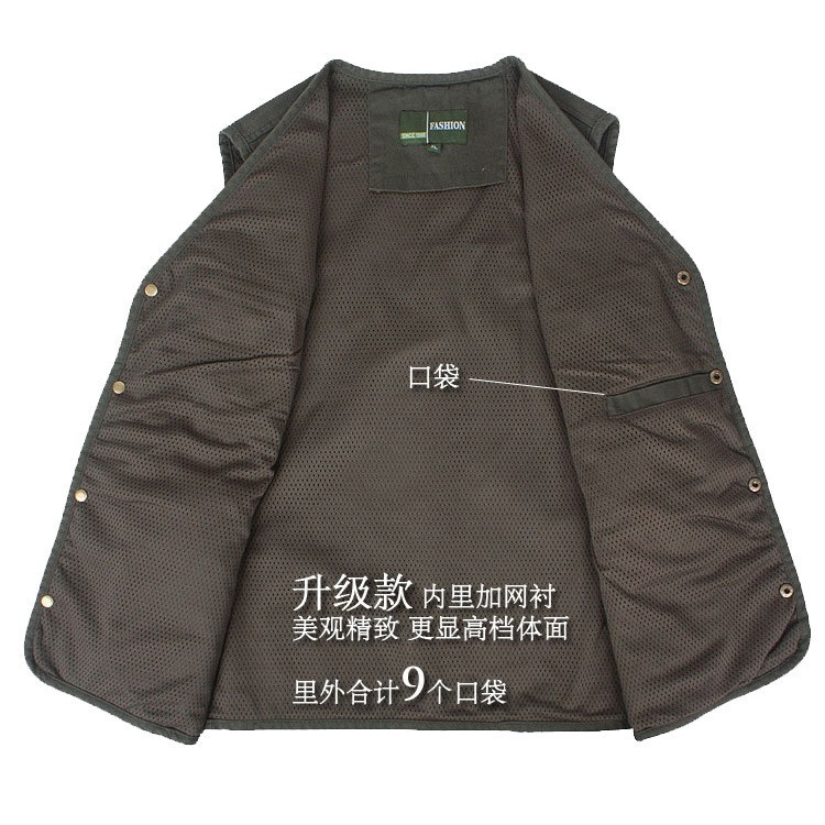 Áo Ghi-Lê Cotton Nhiều Túi Phong Cách Mùa Thu Thời Trang Cho Nam | BigBuy360 - bigbuy360.vn