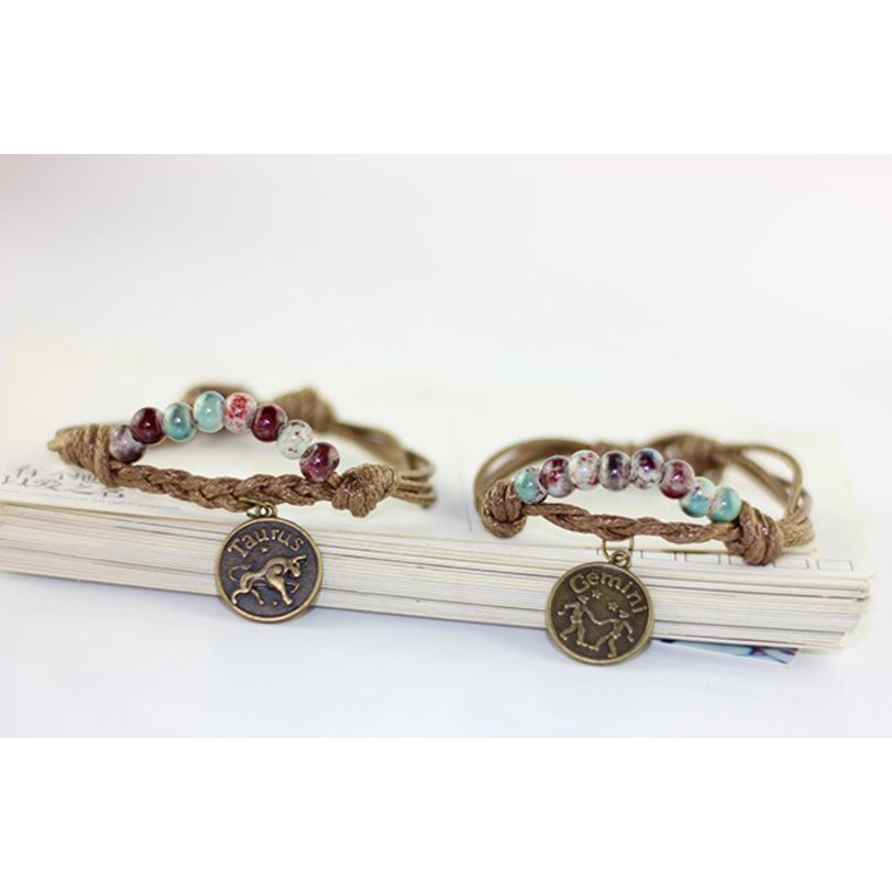 Vòng tay gốm 12 cung hoàng đạo