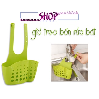 Giỏ treo bồn rửa bát - đựng giẻ rửa bát, xà phòng, bàn chải, miếng cọ rửa - chất liệu nhựa dẻo nguyên sinh (GD01)