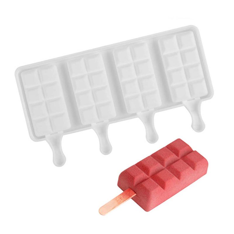 Khuôn Silicone Làm Kem Que 4 Ngăn Tiện Dụng