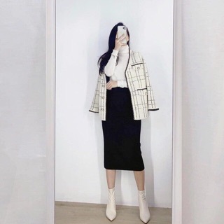 Order áo dạ tweed viền ( sẵn đen XL )