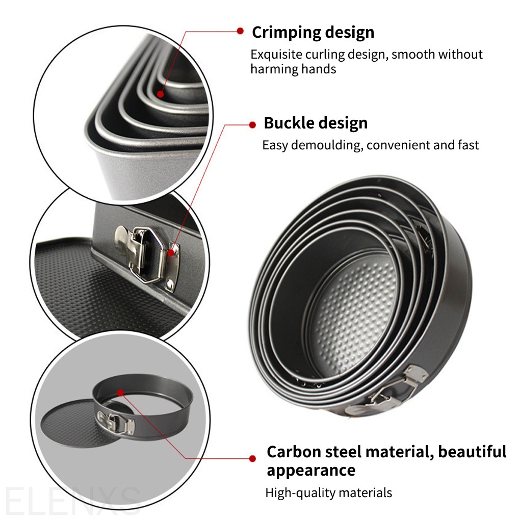 Khuôn làm bánh hình tròn bằng thép carbon chống dính chịu nhiệt cao kích thước 20cm