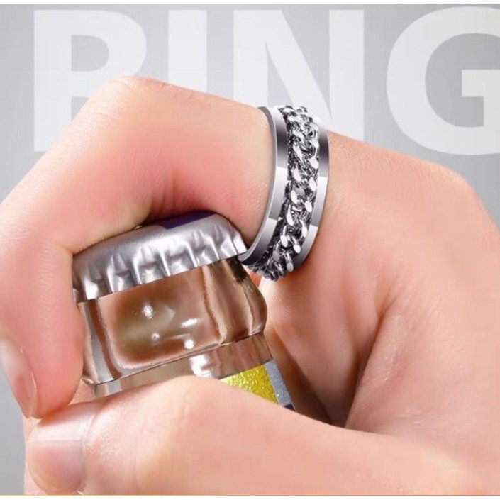 Nhẫn đeo tay bằng thép không gỉ thời trang cá tính cho cặp đôi DC01