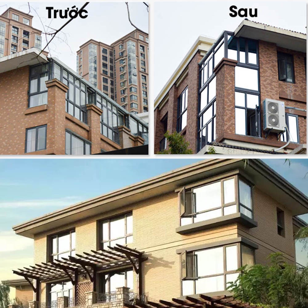Giấy dán kính một chiều chống nhìn cho cửa, giấy decal dán kính phản quang có sẳn keo khổ 1m