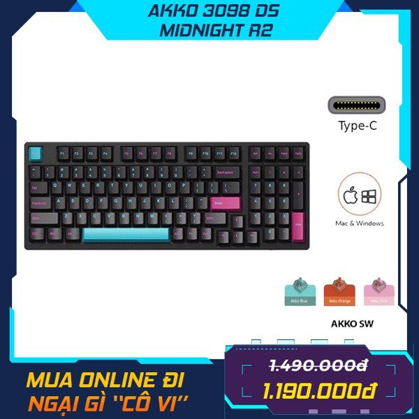 Bàn phím cơ AKKO 3098 DS Midnight R2