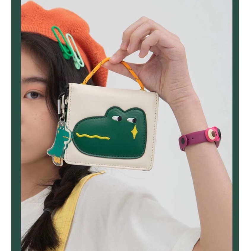 Ví Da PU Ngắn Đựng Thẻ / Tiền Xu Họa Tiết Hoạt Hình Dễ Thương Cho Nữ