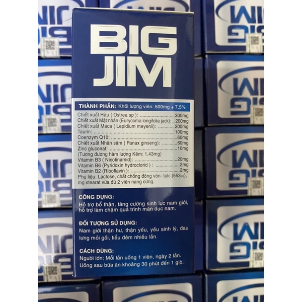 Viên bổ thận Hàu biển BIG JIM - tinh chất hàu biển tươi - bổ thận nam giúp bổ thận, tăng cường chức năng sinh lý nam