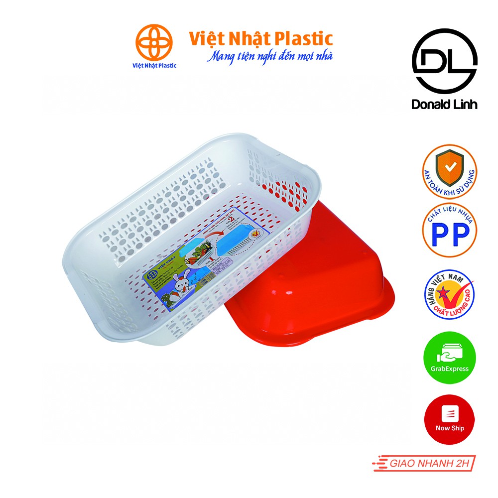 Rổ thỏ 2 lớp Việt Nhật Plastic 3266