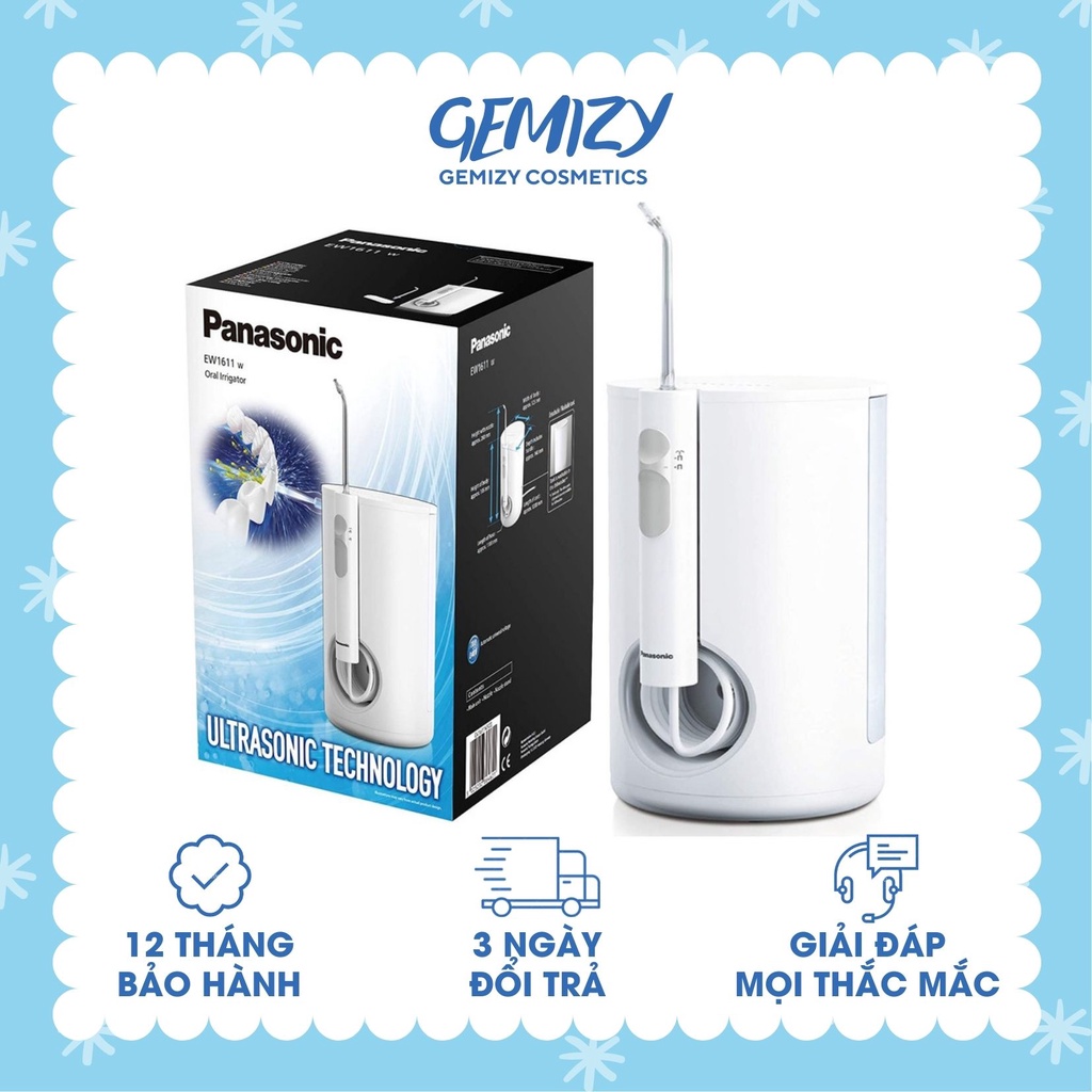 Máy tăm nước Panasonic EW1611 Đức công nghệ siêu âm vệ sinh răng miệng - Gemizy Shop