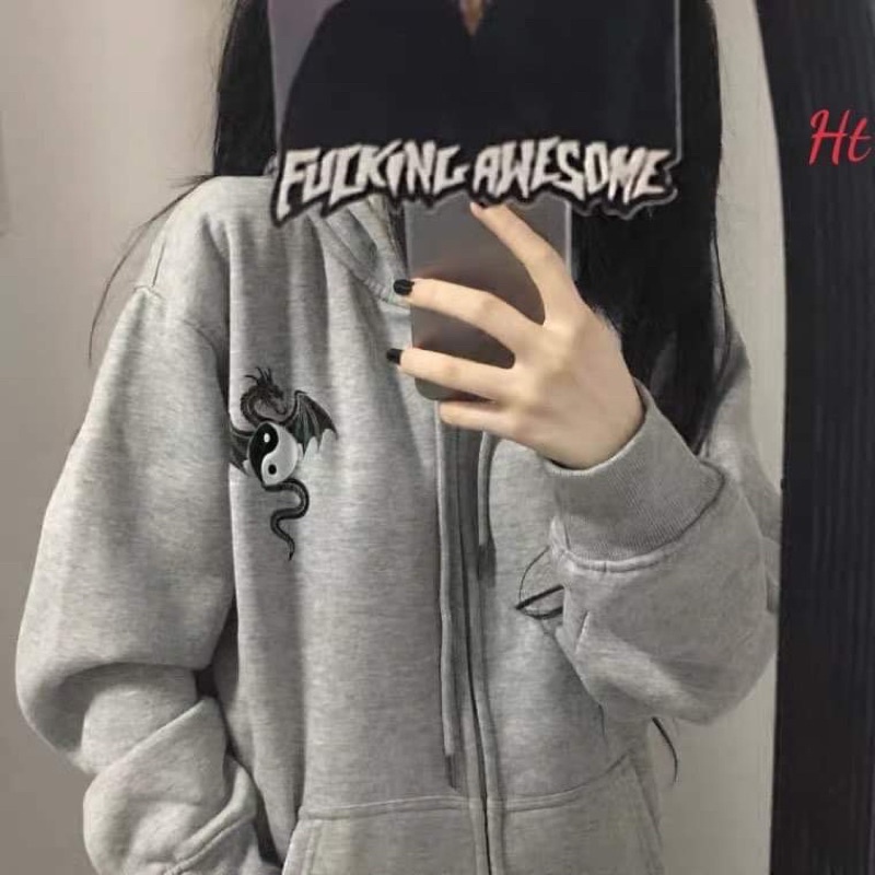 Áo khoác nỉ cotton rồng bay HSU1