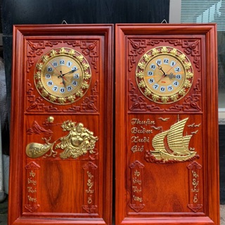 Đốc lịch đồng hồ gỗ hương đỏ