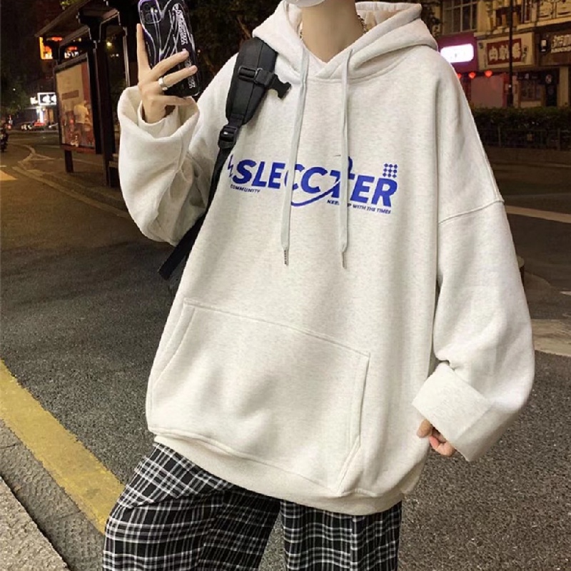 Áo Hoodie Dáng Rộng In Chữ Phong Cách Nhật Bản Thời Trang Cho Nam Và Nữ Size M-5XL