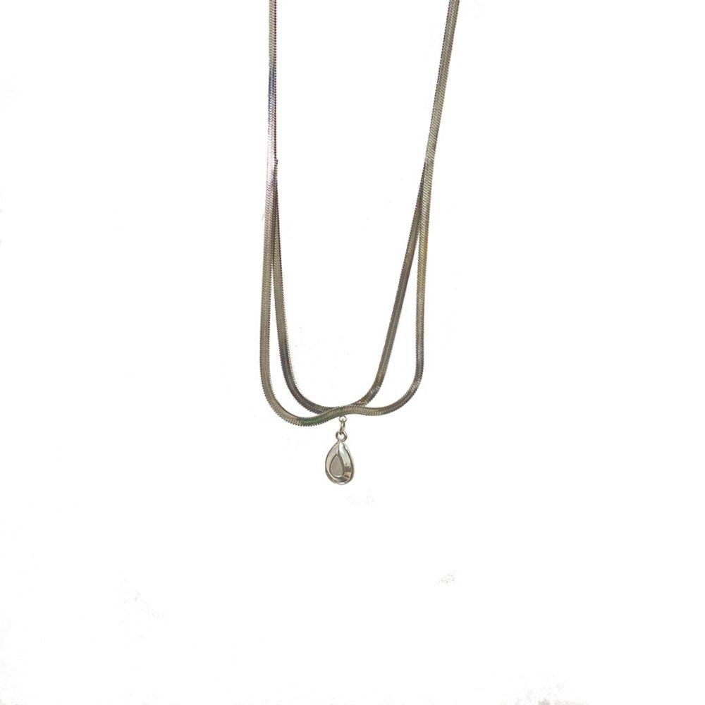 AROMA Vòng cổ Hai Lớp Bằng Thép Titan Phong Cách Cổ Điển Cho Nữ