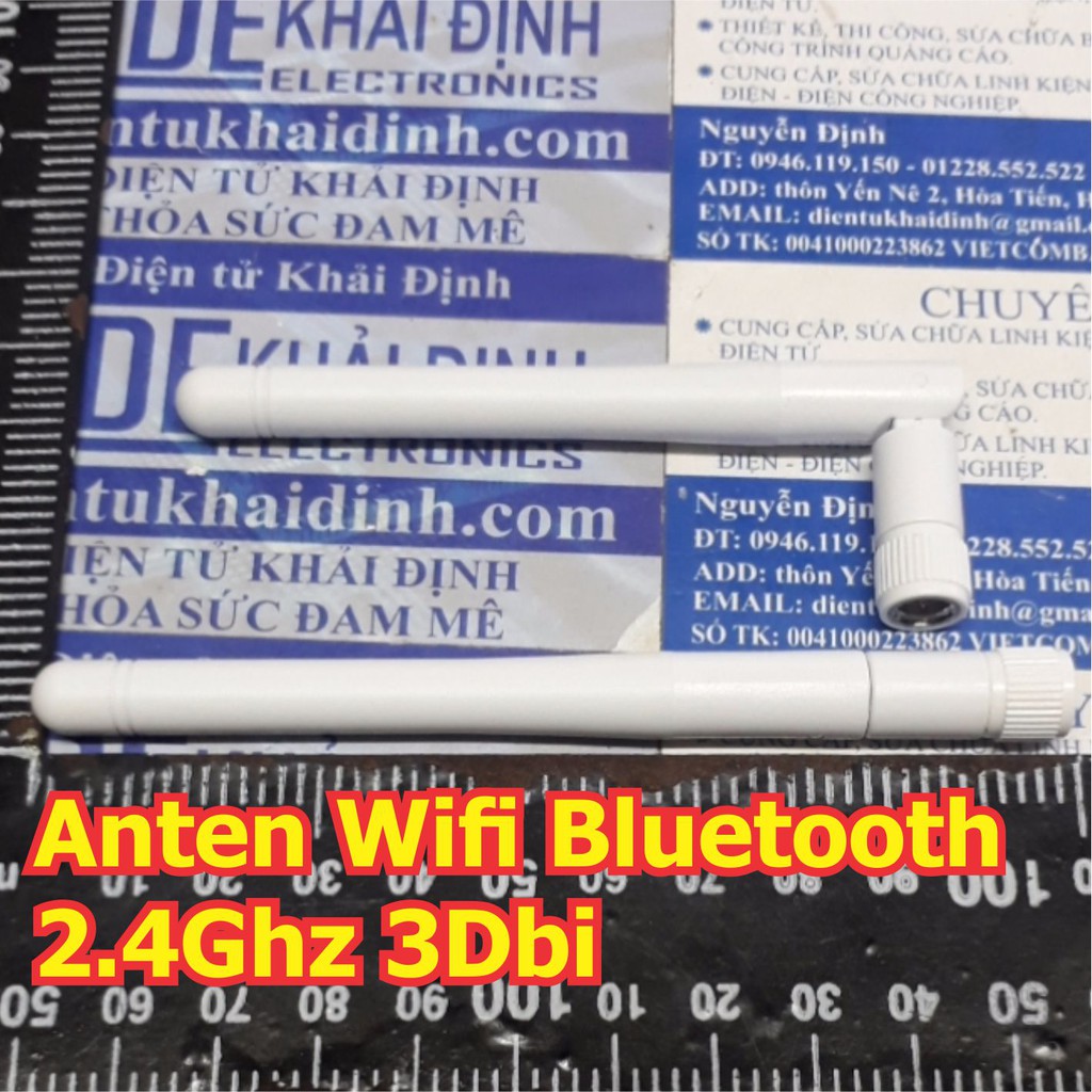 ANTEN WIFI, Bluetooth ZigBee 2.4G, 3DBi, cổng SMA, dài 11cm, đầu cổng đực kde5640