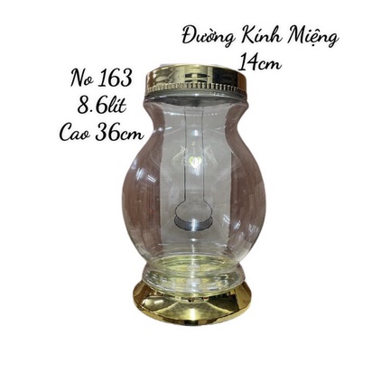 Bình thủy tinh ngâm rượu Hàn Quốc ( NO163) 8.6 lít - Chuẩn Sâm Korea
