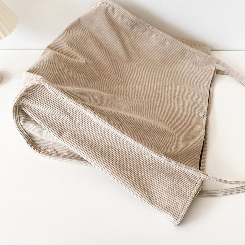 Túi Tote Đeo Vai / Xách Tay Bằng Nhung Kẻ Màu Trơn Sức Chứa Lớn Trọng Lượng Nhẹ Phong Cách Cổ Điển