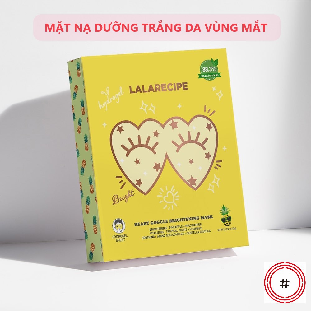 Mặt Nạ Thạch Dưỡng Trắng Sáng Da Vùng Mắt, Gò Má LALARECIPE Heart Goggle Brightening Mask 7g