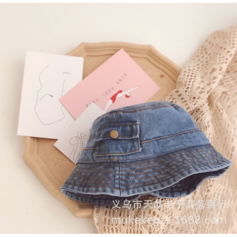 Mũ bucket jean denim cho bé trai và gái