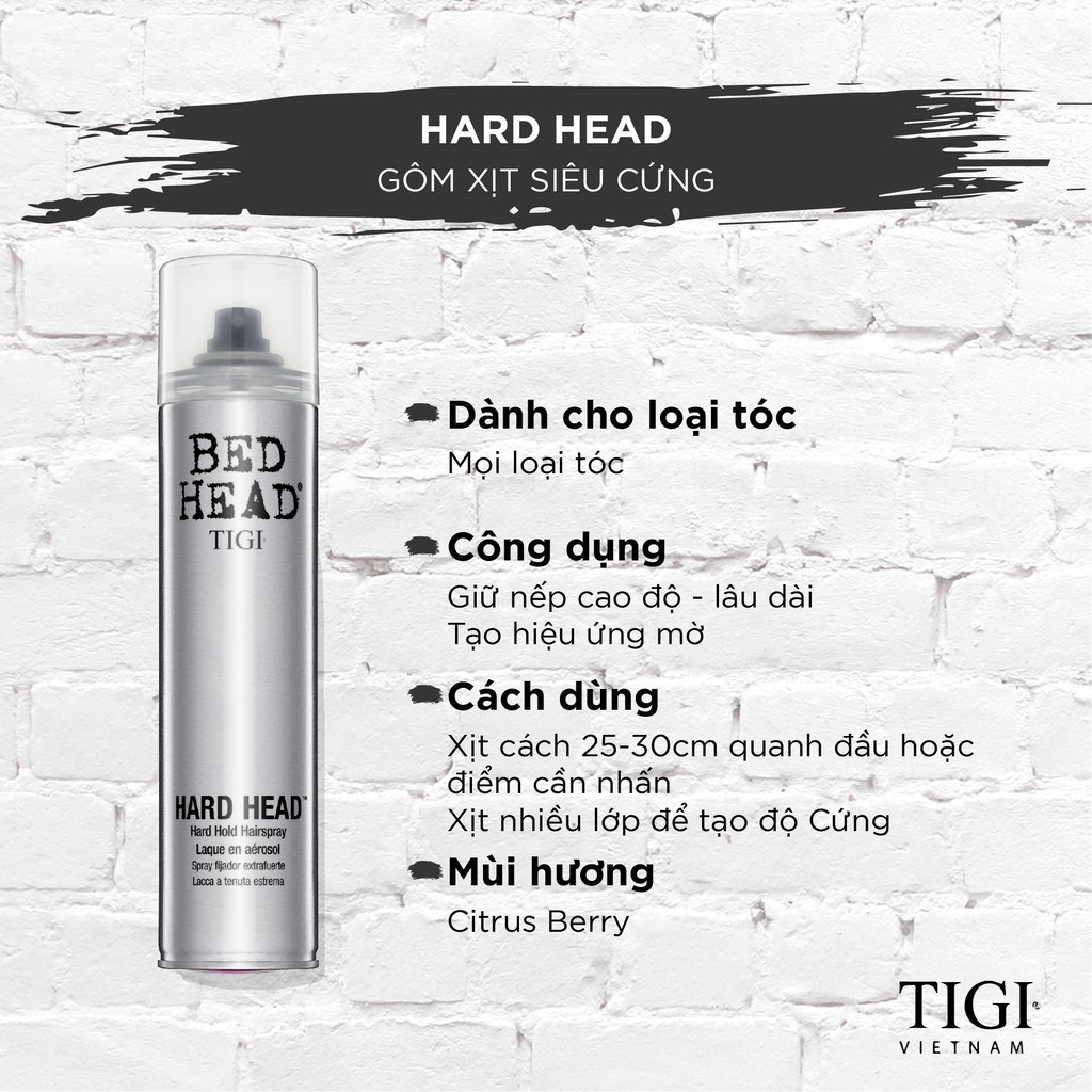 GÔM XỊT GIỮ NẾP CỨNG TIGI BED HEAD 385ML