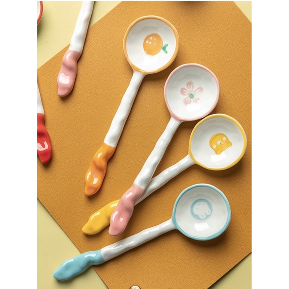 Thìa sứ hoạ tiết hoa quả muỗng thìa sứ