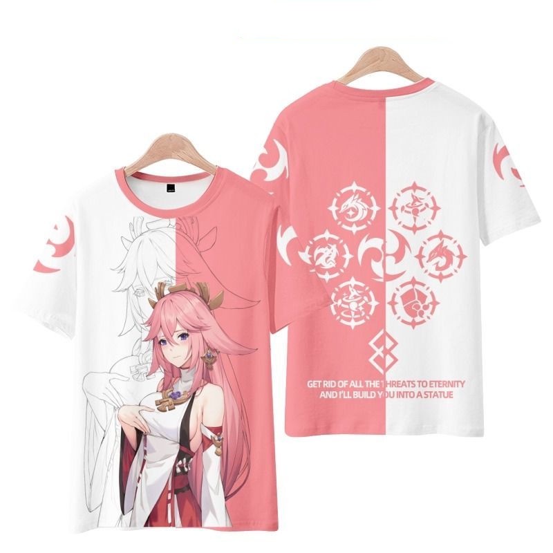 Áo Thun Tay Ngắn Dáng Rộng In Hình YaeMiko 3D Thời Trang Nhật Bản 2022 Cho Nam Và Nữ