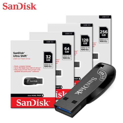 USB 3.0 SanDisk Ultra Shift CZ410 32GB / 64GB / 128GB / 256GB 100MB/s (Đen) - Hàng chính hãng