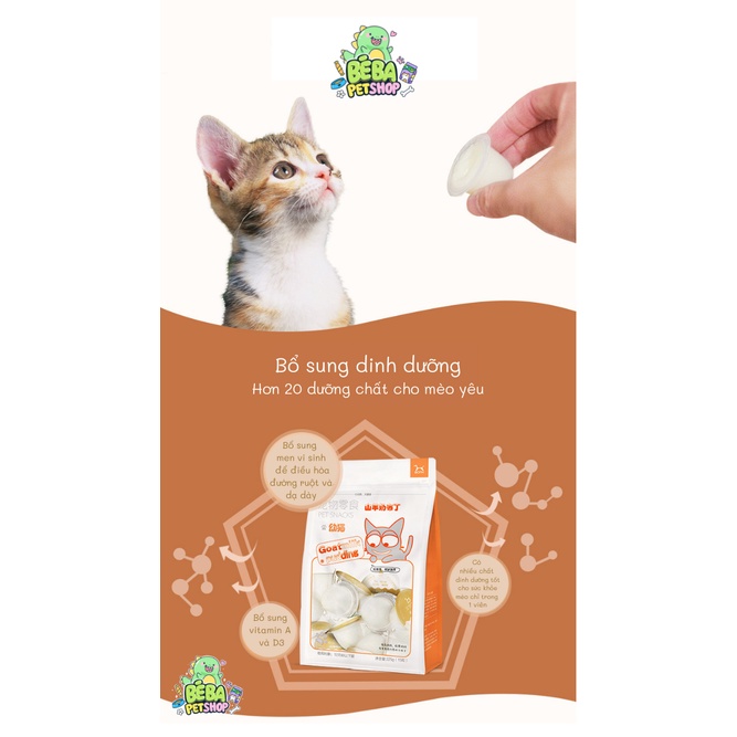 Pudding sữa dê cho mèo con và mèo trưởng thành Both bổ sung canxi, hỗ trợ hệ tiêu hóa cho mèo 15g/viên | Bé Ba Petshop