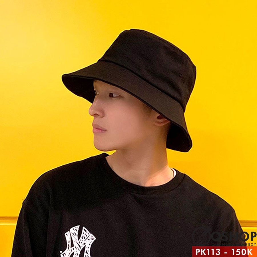 Nón bucket nam kaki màu trơn QSHOP PK113