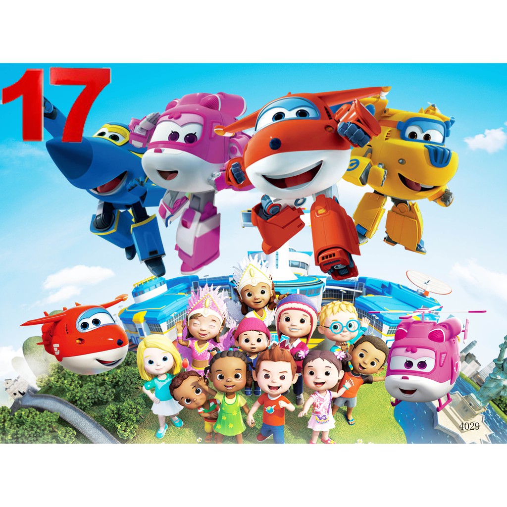 Tranh Xếp Hình Đội Bay Siêu Đẳng Super Wings 9 16 40 60 100 200 Mảnh Ghép Hình Xếp Hình Cho Bé