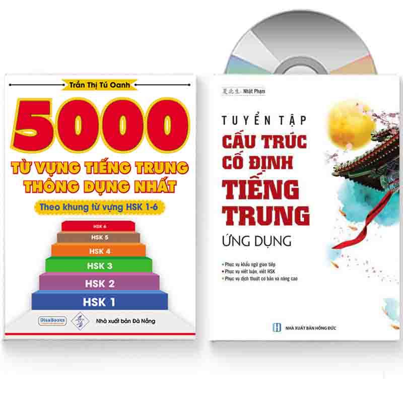 Sách - Combo: 5000 từ vựng tiếng Trung thông dụng nhất + Tuyển tập Cấu trúc cố định tiếng Trung ứng dụng + DVD quà tặng