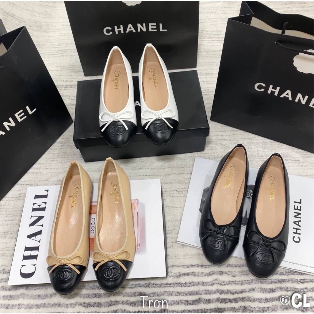 Giày búp bê đế bằng mũi tròn full phụ kiện
